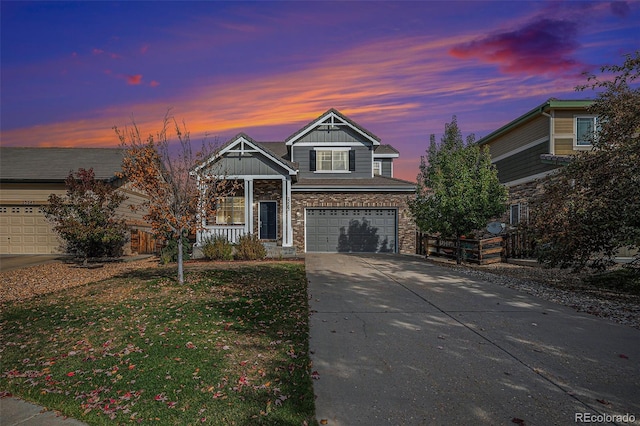 view of front of home with a garage