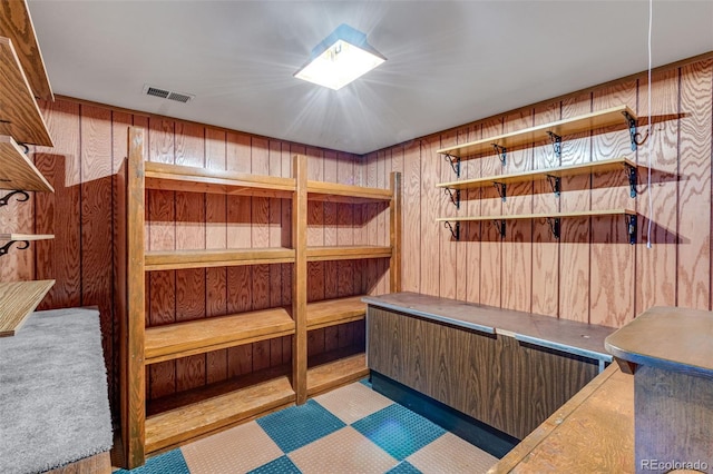 2631 Yorkshire St, Fort Collins, CO 80526 - home office featuring wooden walls, a sauna / steam room, and tile patterned floors