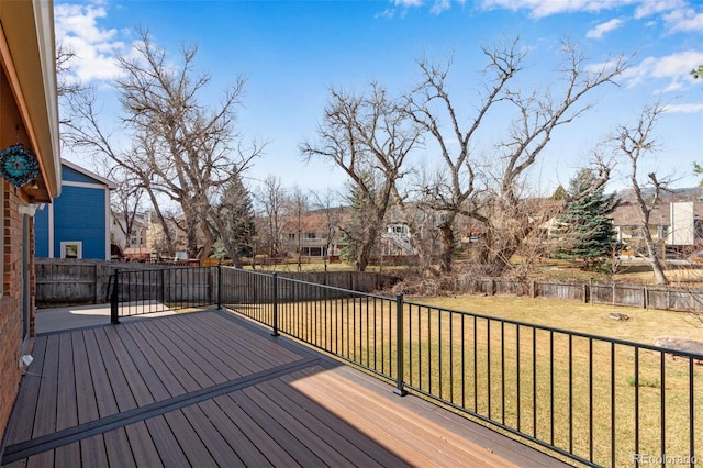 2631 Yorkshire St, Fort Collins, CO 80526 - wooden deck featuring a fenced backyard and a residential view