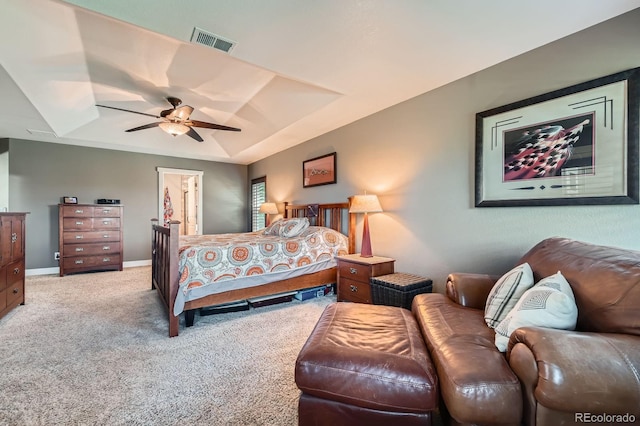 14179 Madison St, Thornton, CO 80602 - bedroom with carpet, a raised ceiling, and ceiling fan