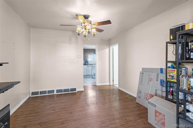 48 Elm St, Arriba, CO 80804 - interior space featuring ceiling fan and dark hardwood / wood-style flooring