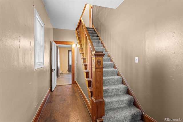 48 Elm St, Arriba, CO 80804 - staircase featuring hardwood / wood-style flooring