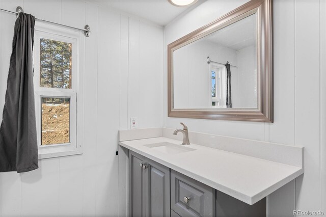 177 Gray St, Bailey, CO 80421 - bathroom with vanity and a decorative wall