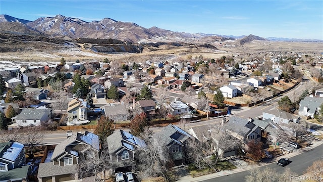 aerial view with a mountain view