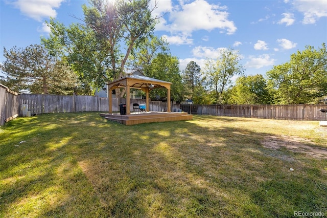 view of yard featuring a gazebo