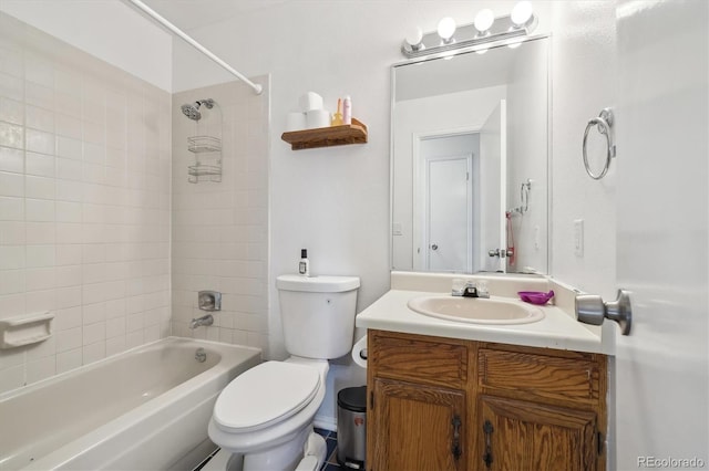 5895 S Killarney Way, Centennial, CO 80015 - bathroom featuring toilet, vanity, and shower / washtub combination