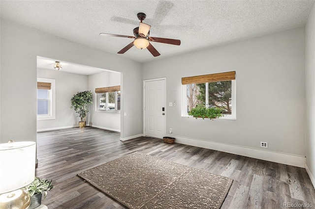 225 N Cedar St, Colorado Springs, CO 80903 - foyer entrance featuring ceiling fan, baseboards, wood finished floors, and a healthy amount of sunlight