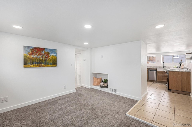 225 N Cedar St, Colorado Springs, CO 80903 - interior space with light carpet, recessed lighting, visible vents, and baseboards