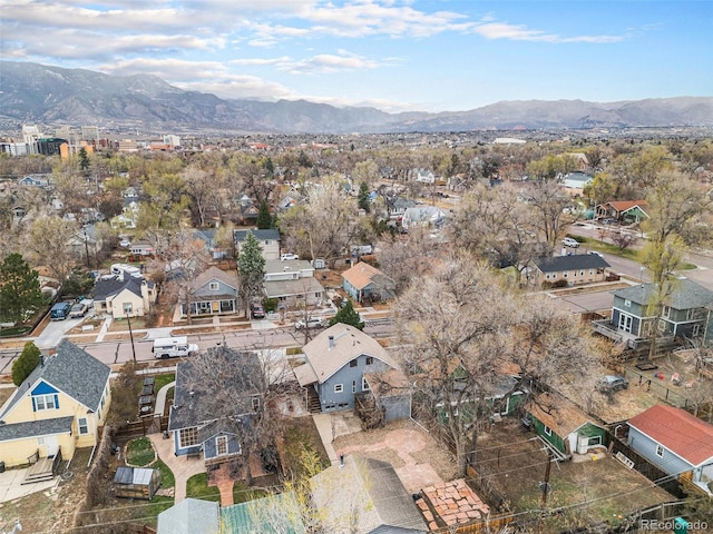 225 N Cedar St, Colorado Springs, CO 80903 - bird's eye view featuring a mountain view and a residential view