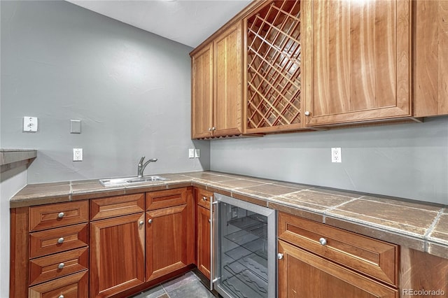 kitchen featuring sink and wine cooler