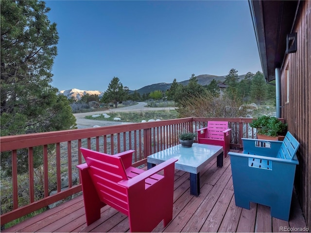 30455 Mountainside Dr, Buena Vista, CO 81211 - wooden deck featuring a mountain view