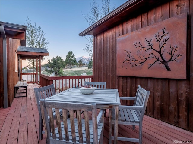 30455 Mountainside Dr, Buena Vista, CO 81211 - wooden deck with outdoor dining area