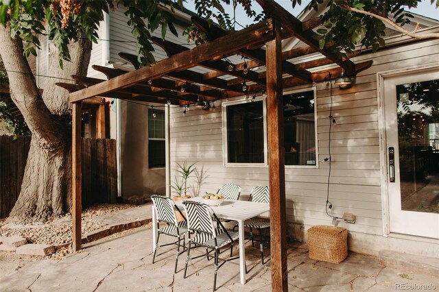 view of patio with a pergola