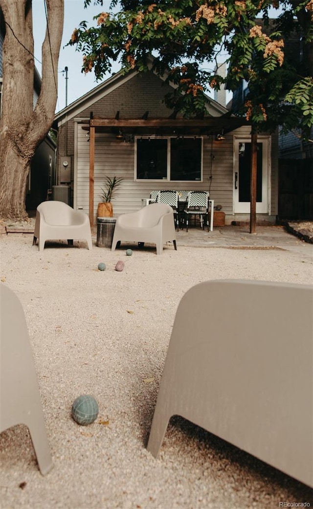 view of front of house with a patio