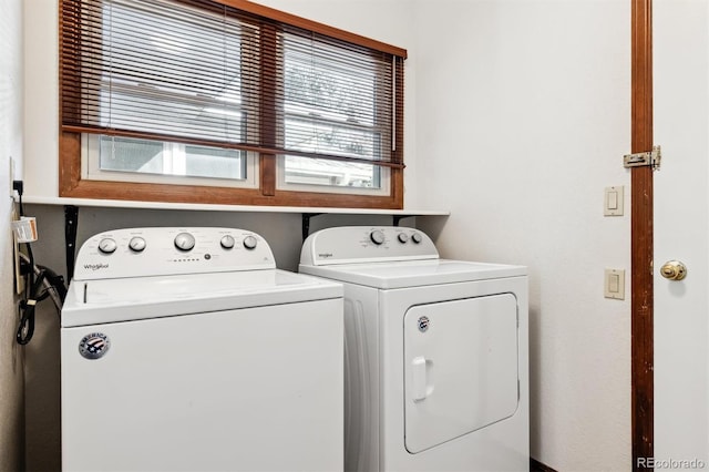 laundry area featuring separate washer and dryer