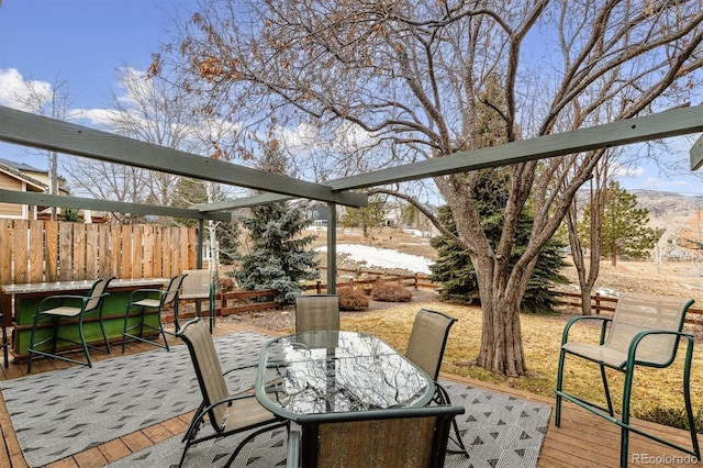 view of patio / terrace featuring a wooden deck