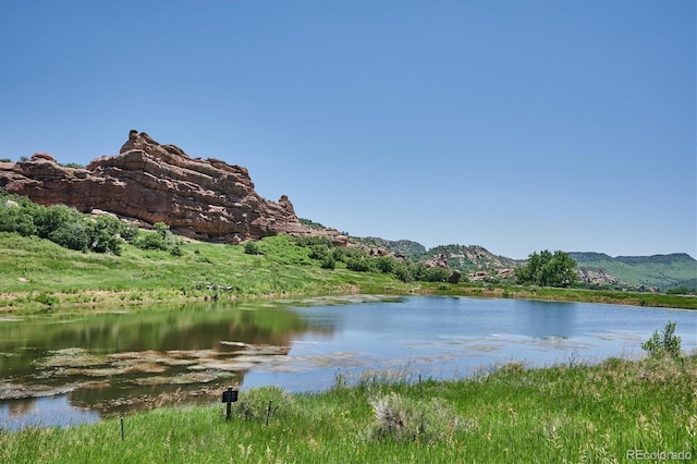 view of water feature featuring a mountain view