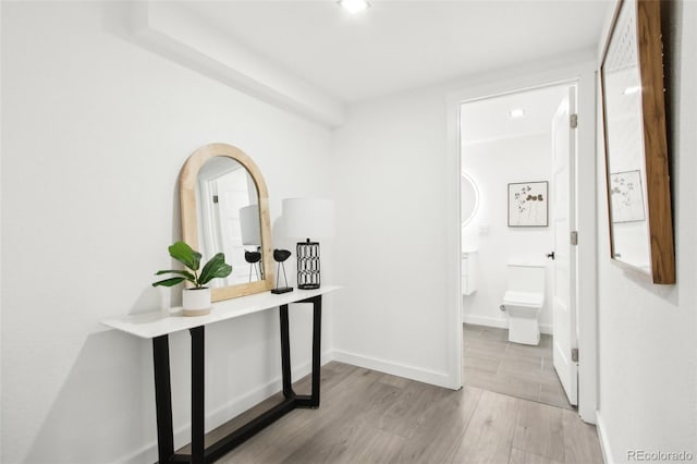 5886 S Logan St, Centennial, CO 80121 - corridor with wood finished floors and recessed lighting
