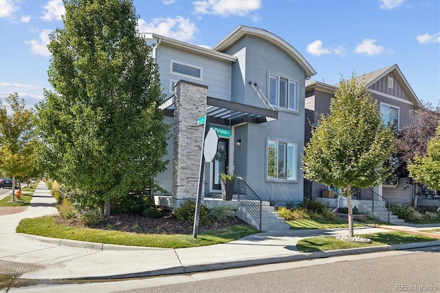 view of front of home with stucco siding