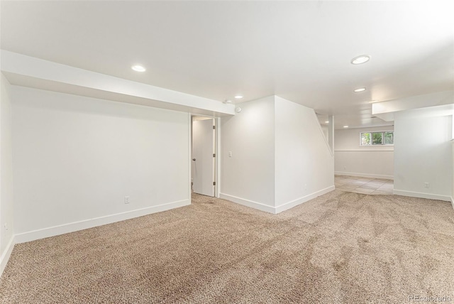 2017 Jackson St, Golden, CO 80401 - below grade area with light carpet and recessed lighting