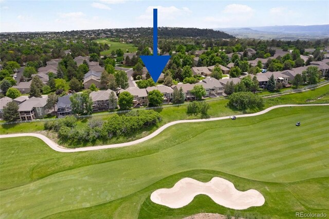 1001 Deer Clover Way, Castle Pines, CO 80108 - aerial view of residential area with a local golf course