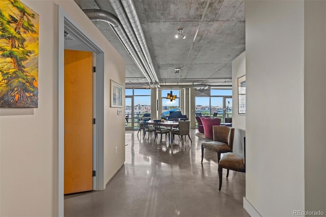 1610 Little Raven St Unit 502, Denver, CO 80202 - corridor with finished concrete flooring