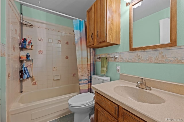 4550 E 121st Pl, Thornton, CO 80241 - full bathroom featuring shower / bath combo with shower curtain, toilet, and vanity