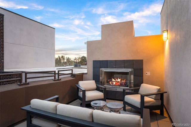 8071 E 29th Ave, Denver, CO 80238 - view of patio / terrace with a tiled fireplace