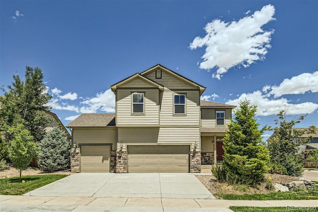 view of front facade with a garage