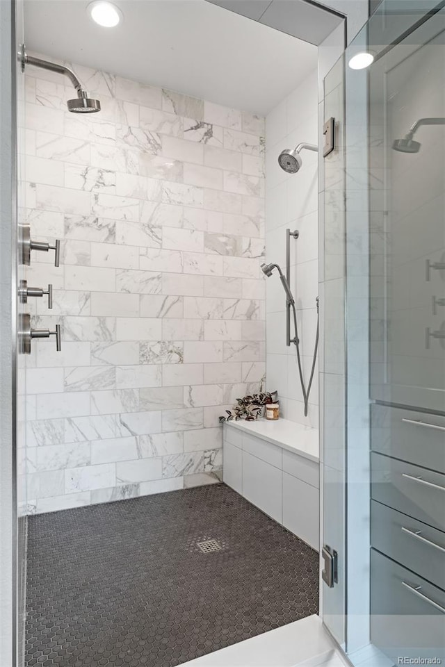 2485 S Fillmore St, Denver, CO 80210 - full bath with a stall shower and recessed lighting