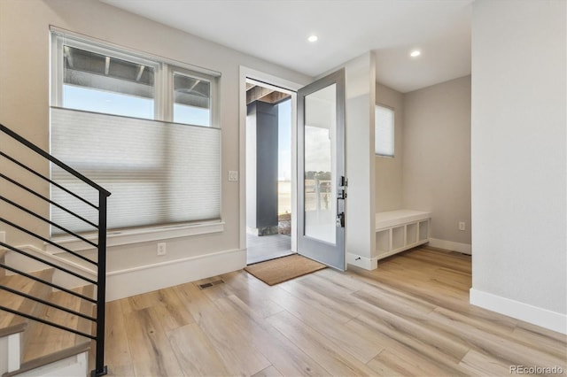 entryway featuring light hardwood / wood-style floors