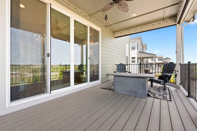 15020 Cast Pebble Cir, Parker, CO 80134 - wooden deck featuring a ceiling fan