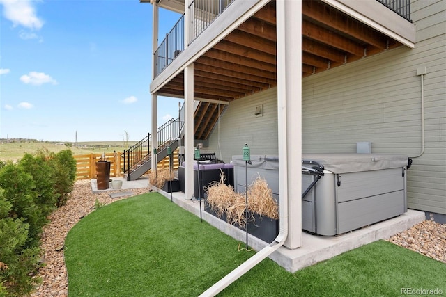 15020 Cast Pebble Cir, Parker, CO 80134 - view of patio with a hot tub and stairway
