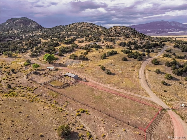 7727 County Road 521, Walsenburg, CO 81089 - birds eye view of property with a mountain view