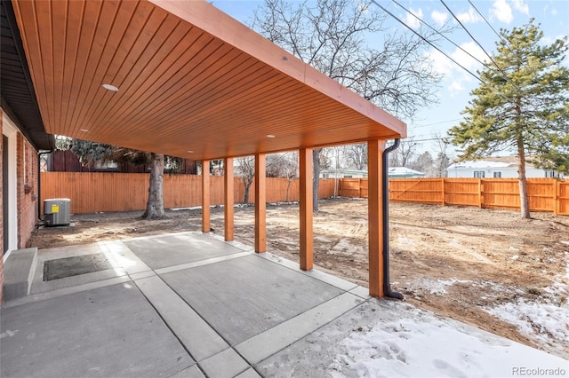 view of patio / terrace with central air condition unit