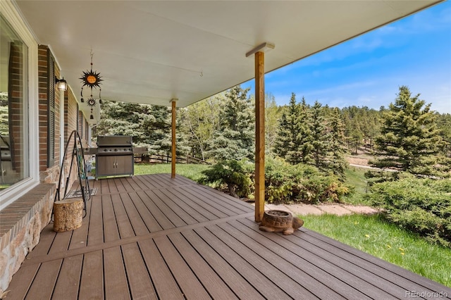 27436 Kennedy Gulch Rd, Conifer, CO 80433 - wooden terrace featuring area for grilling