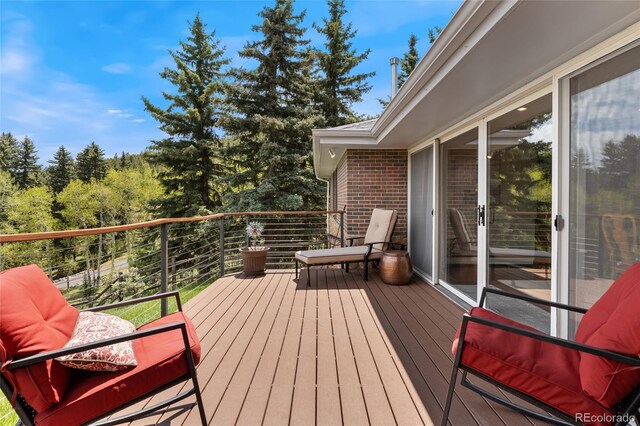 27436 Kennedy Gulch Rd, Conifer, CO 80433 - view of wooden terrace