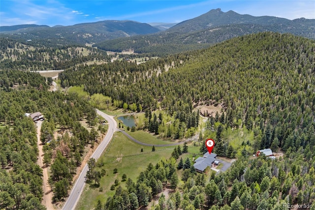 27436 Kennedy Gulch Rd, Conifer, CO 80433 - view of property location featuring a forest and mountains