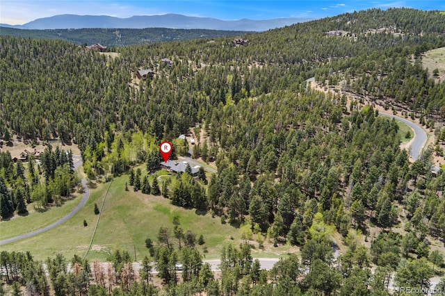 27436 Kennedy Gulch Rd, Conifer, CO 80433 - view of property location featuring a heavily wooded area and a mountain backdrop