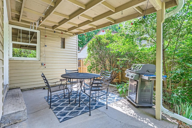 view of patio / terrace with a grill