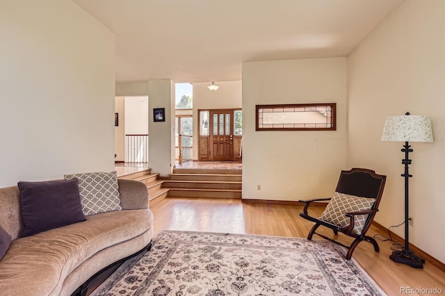6663 S Prescott Way, Littleton, CO 80120 - living area with wood finished floors and baseboards