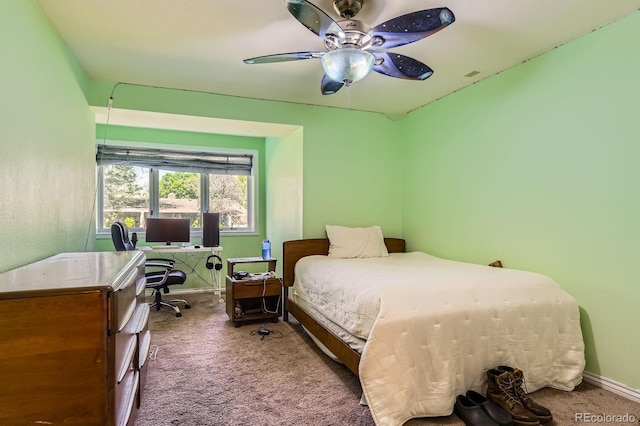 6663 S Prescott Way, Littleton, CO 80120 - carpeted bedroom featuring a desk, baseboards, and a ceiling fan