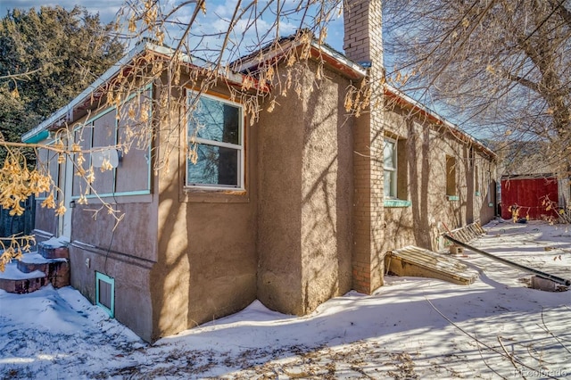 view of snowy exterior