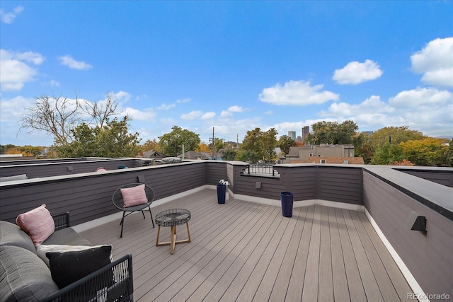 deck with an outdoor fire pit