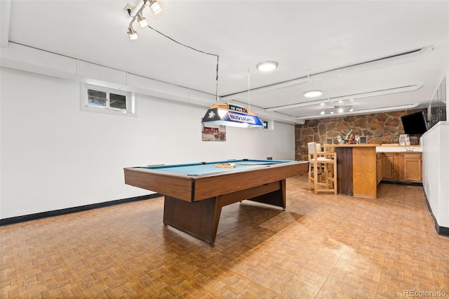 14475 Lanewood St, Brighton, CO 80603 - recreation room featuring track lighting, billiards, and bar area