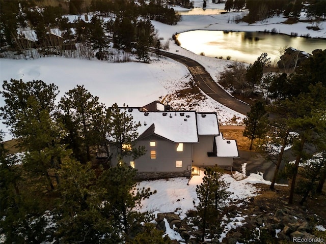 view of snowy aerial view