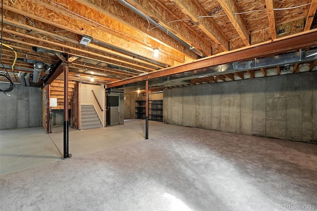 10368 Bluffmont Dr, Lone Tree, CO 80124 - unfinished below grade area featuring stairs
