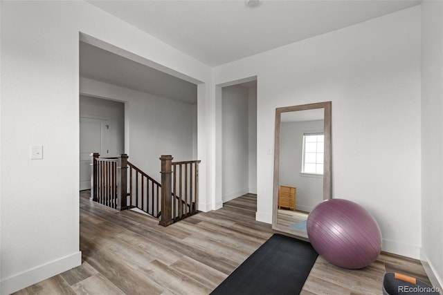 11187 W 53rd Dr, Wheat Ridge, CO 80033 - exercise room featuring baseboards and light wood-style flooring