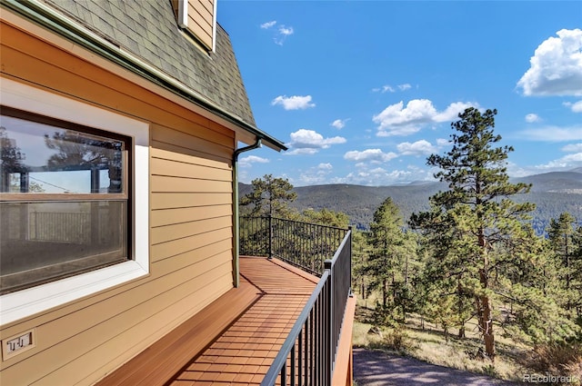 balcony with a mountain view