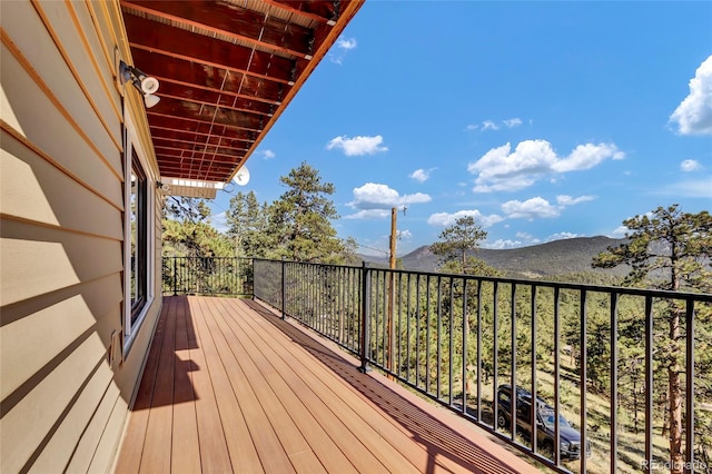 balcony with a mountain view